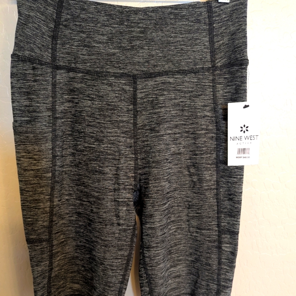 NWT Nine West Active Charcoal Heather Active Shorts Size S-M